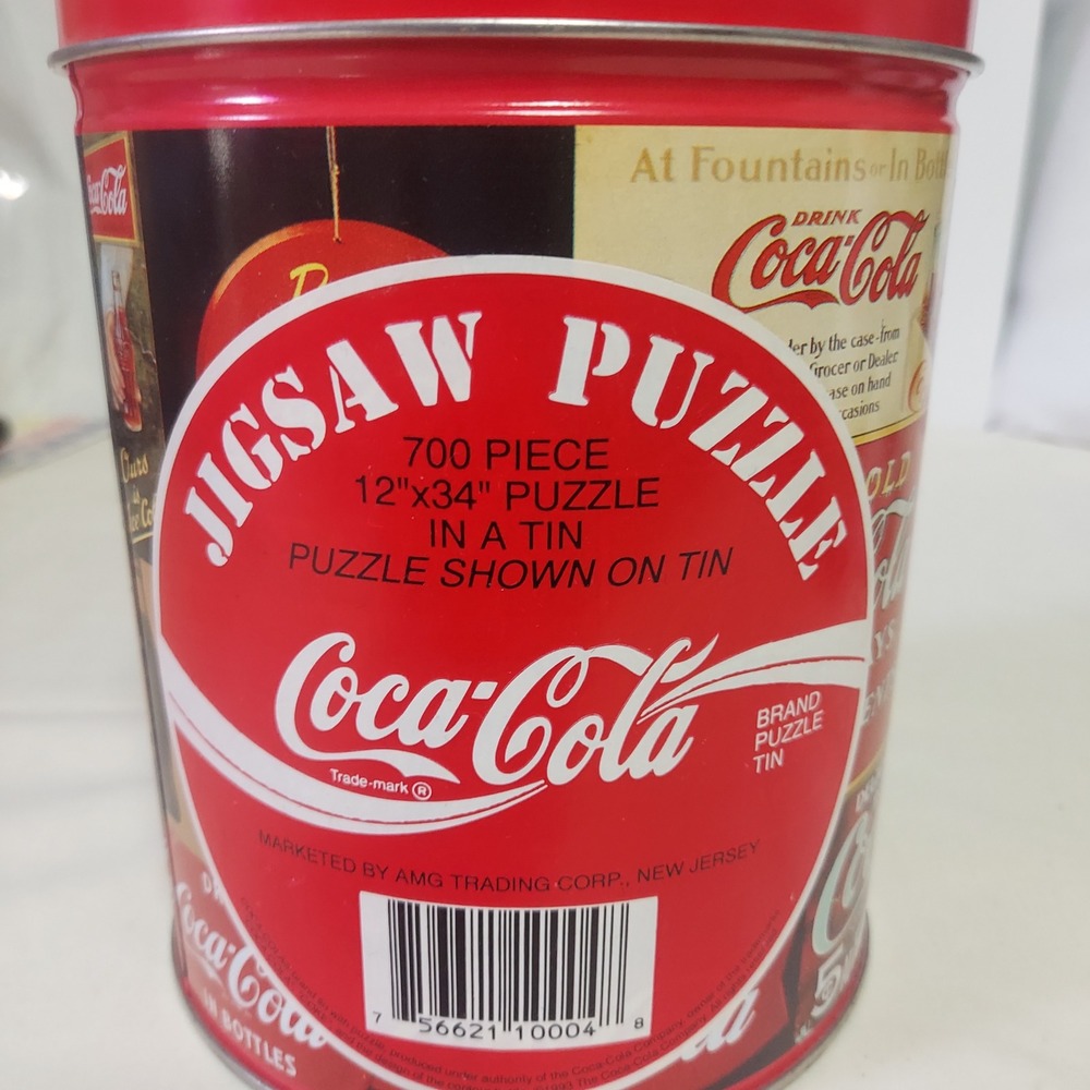 Coca-Cola Jigsaw Puzzle 700 Piece in Tin Can Collectible Coke‎